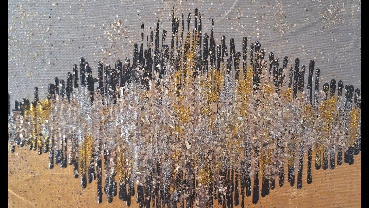Tela Abstrata com Brilho - Bling Canvas Painting