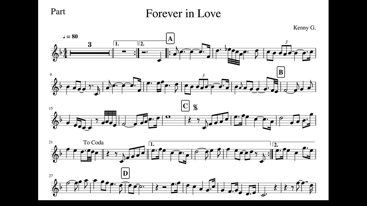 Forever in love Kenny G sheet  F-major Beat