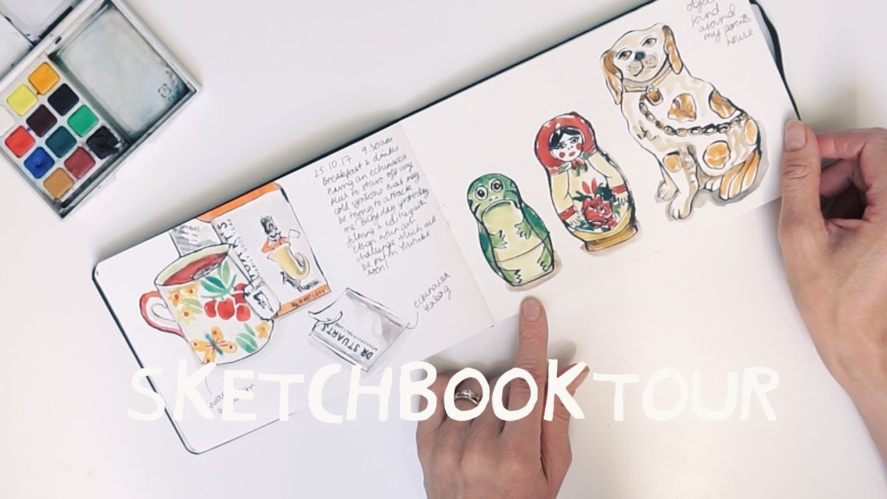 Sketchbook Journal Tour | Look inside my sketchbook | Moleskine | Mel Chadwick
