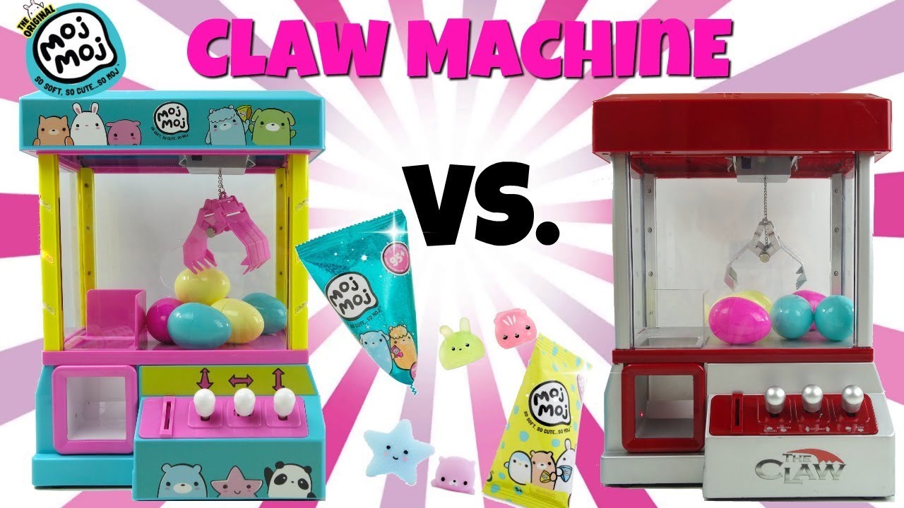 Moj Moj Claw Machine Vs. The Claw Candy Grabber Crane Toy Unboxing Moj Moj Sparkle Series Squishes