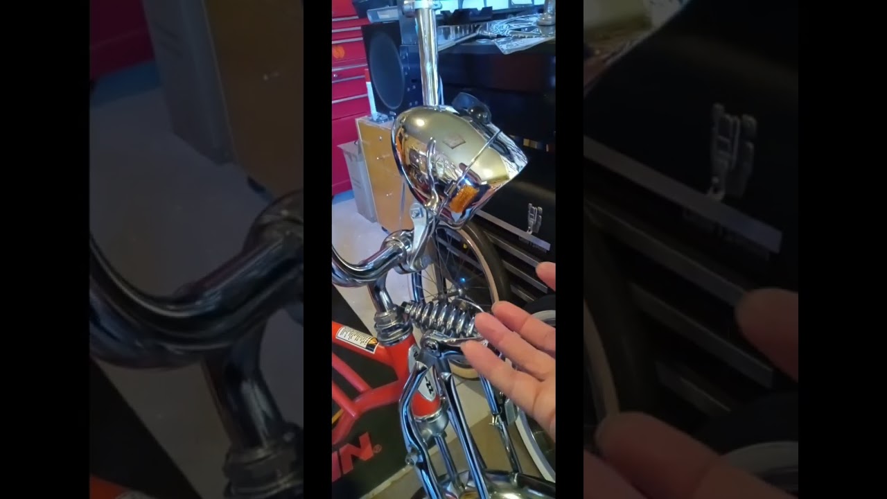 Замена пружинного амортизатора Orange Krate на Schwinn (переиздание 1998 года) с пояснением.