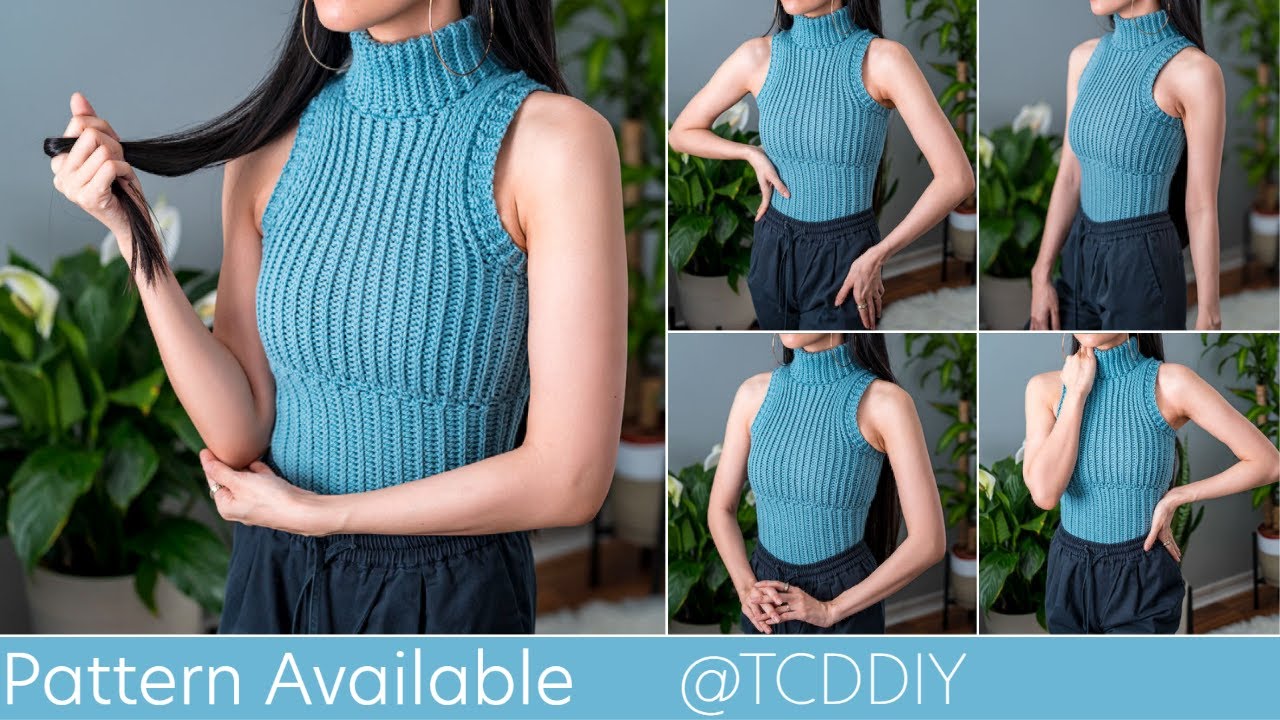 How to Crochet: Sleeveless Turtleneck | Pattern & Tutorial DIY