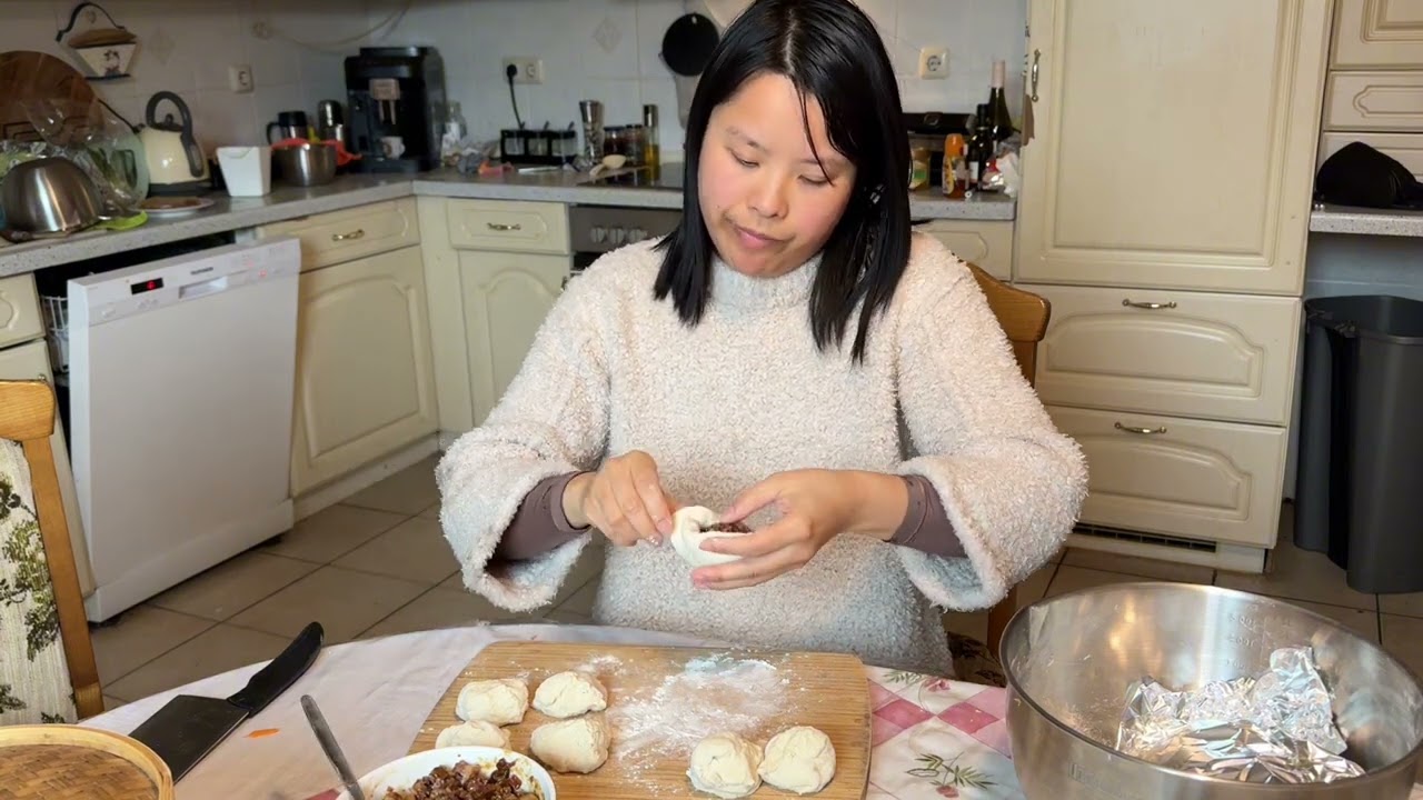 全家生病在家，做包子、红薯稀饭和酸奶#chinesefood 