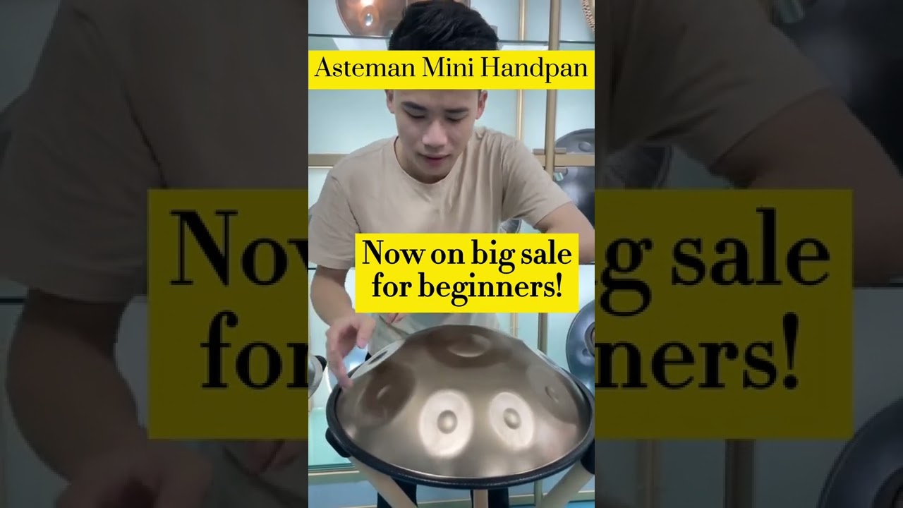 Asteman Mini Handpan Pure Golden G minor 9 Notes | 18 inches hangdrum pantam hand drum