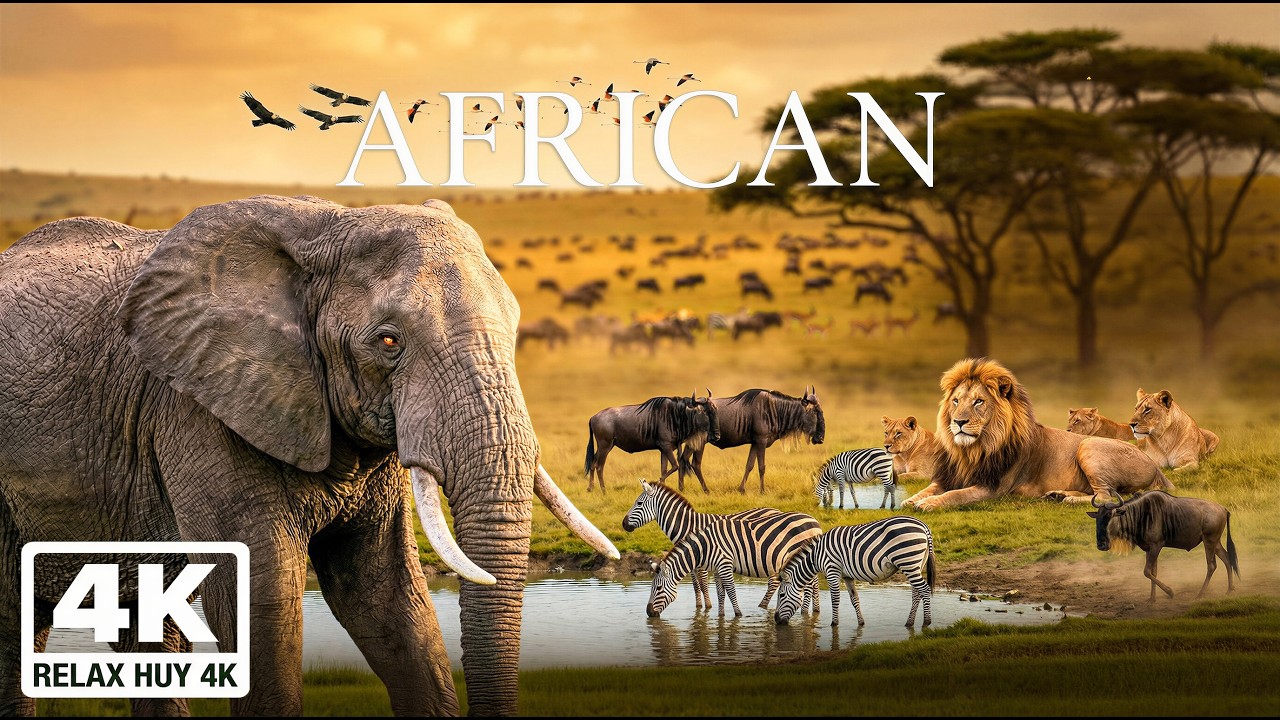 African Savanna Animals 4K 🦁 Savanna Animals & Nature Sounds