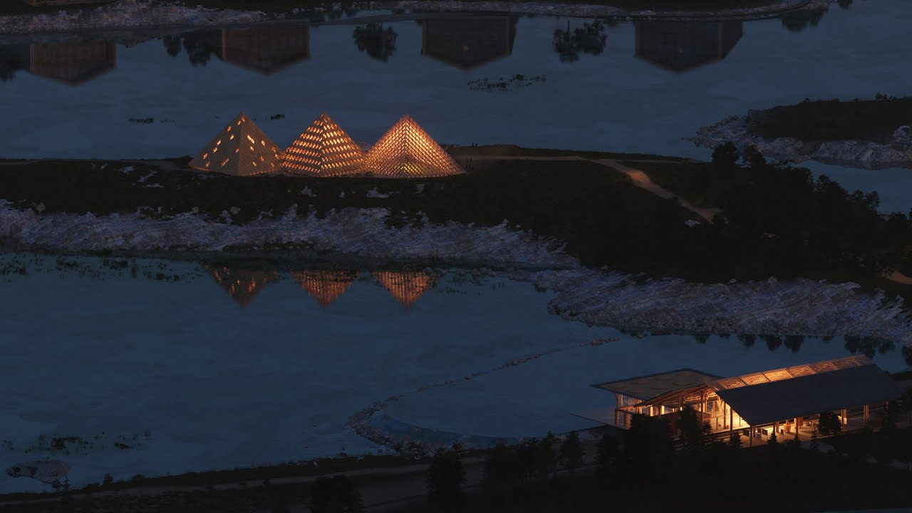 Shigeru Ban proposes trio of pyramids for Kentucky Owl whiskey distillery