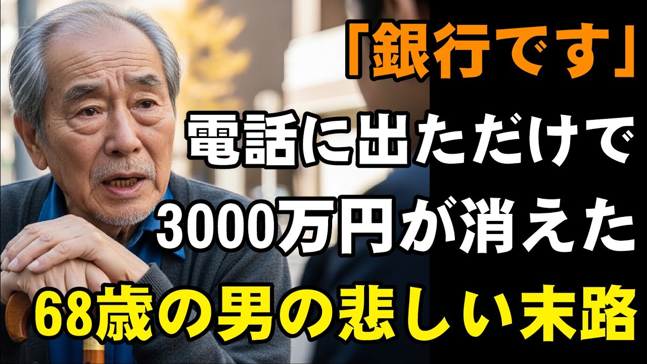 「銀行です」その一本の電話に出ただけなのに…老後のために貯めた3000万円が0円になった哀れな68歳の末路【シニアライフ】【60代以上の方へ】