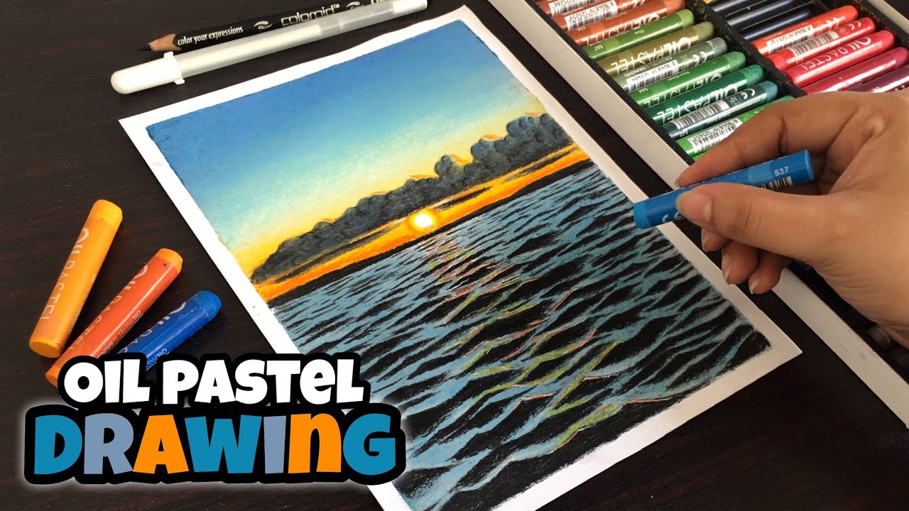 Easy Oil Pastel Painting for beginners | PALM LEAVES SILHOUETTE | Oil Pastel Drawing