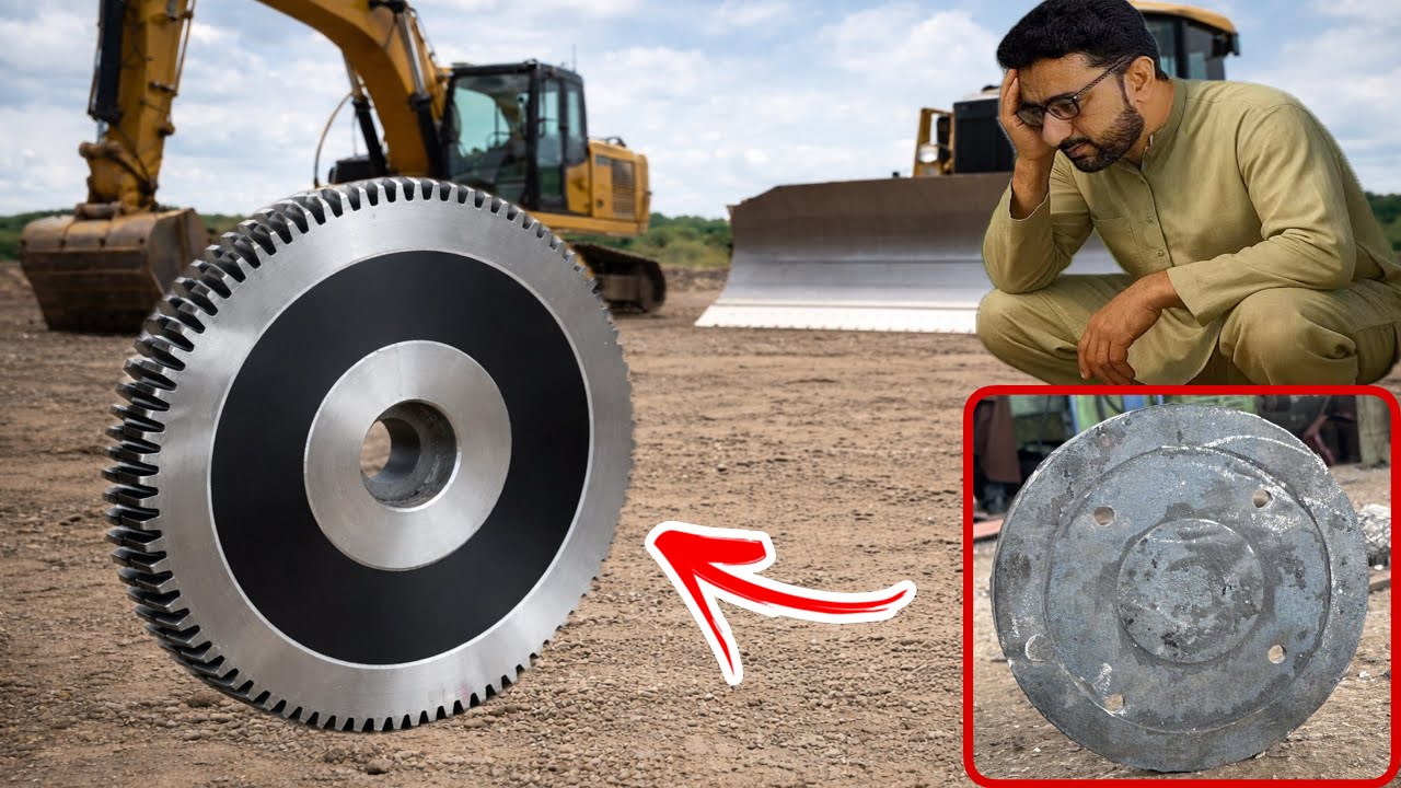 Amazing Afghan Mechanics Crafting a Brand New Excavator Sector Gear in a Small Garage