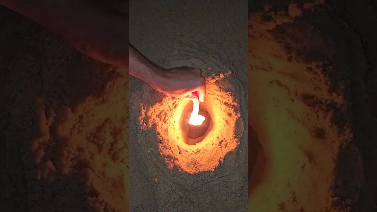 Making a Dakota Fire Hole in the sand 🔥