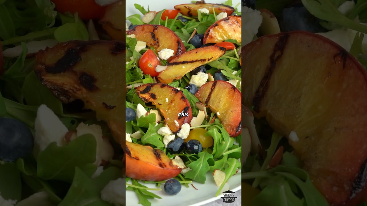 Grilled Peach Salad | #recipeoftheday