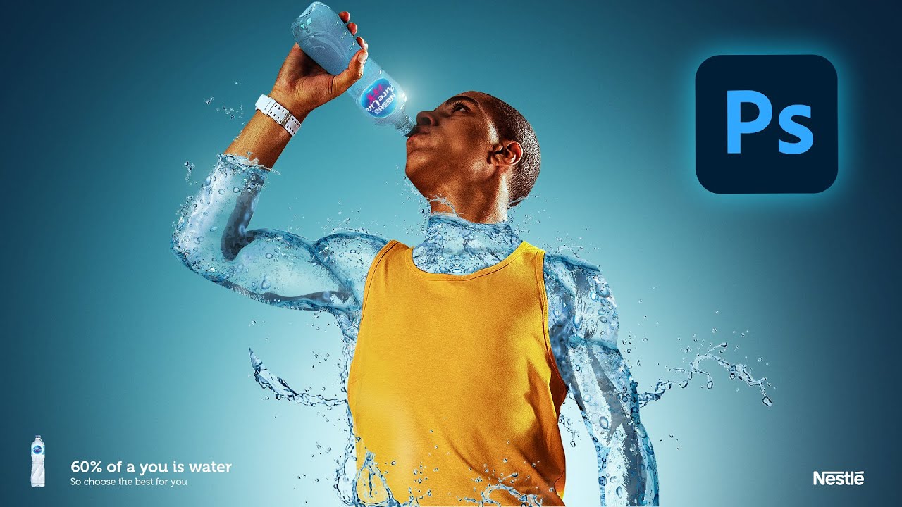 ДИЗАЙН РЕКЛАМЫ NESTLÉ Water | Манипуляции с продуктами в Photoshop ✅🔥