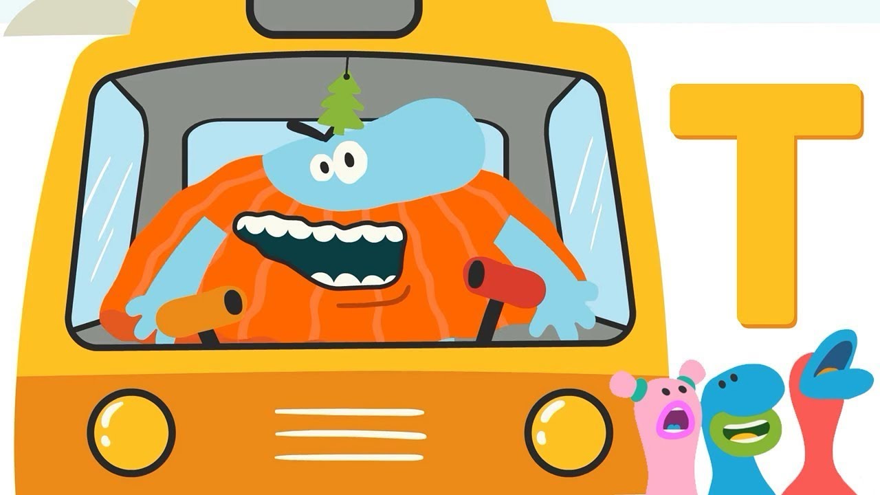 Justice, kids, TV orange monster truck, and blue monster truck