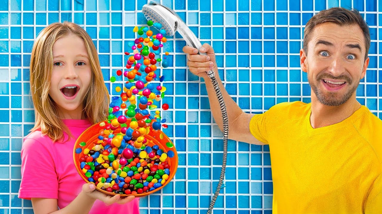 Nastya and Friends and Candy Shower Adventure