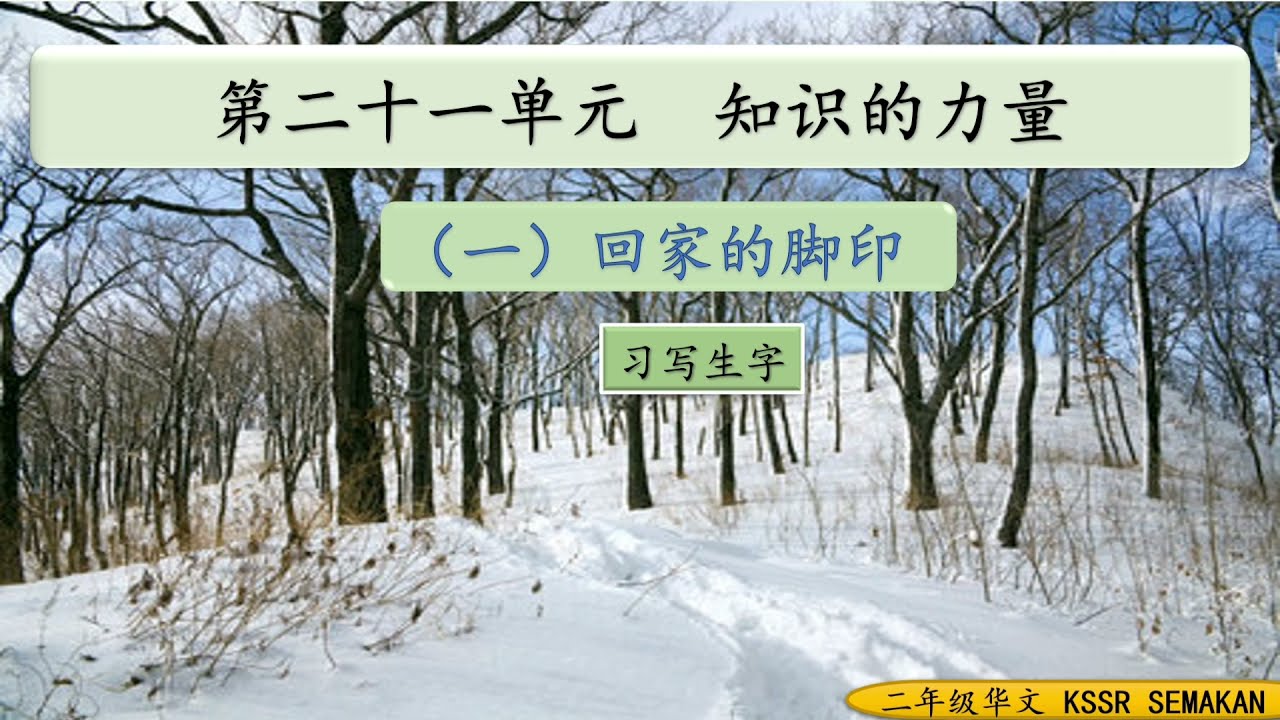 二年级华文 | 第二十一单元 (一) | 回家的脚印 | 习写生字