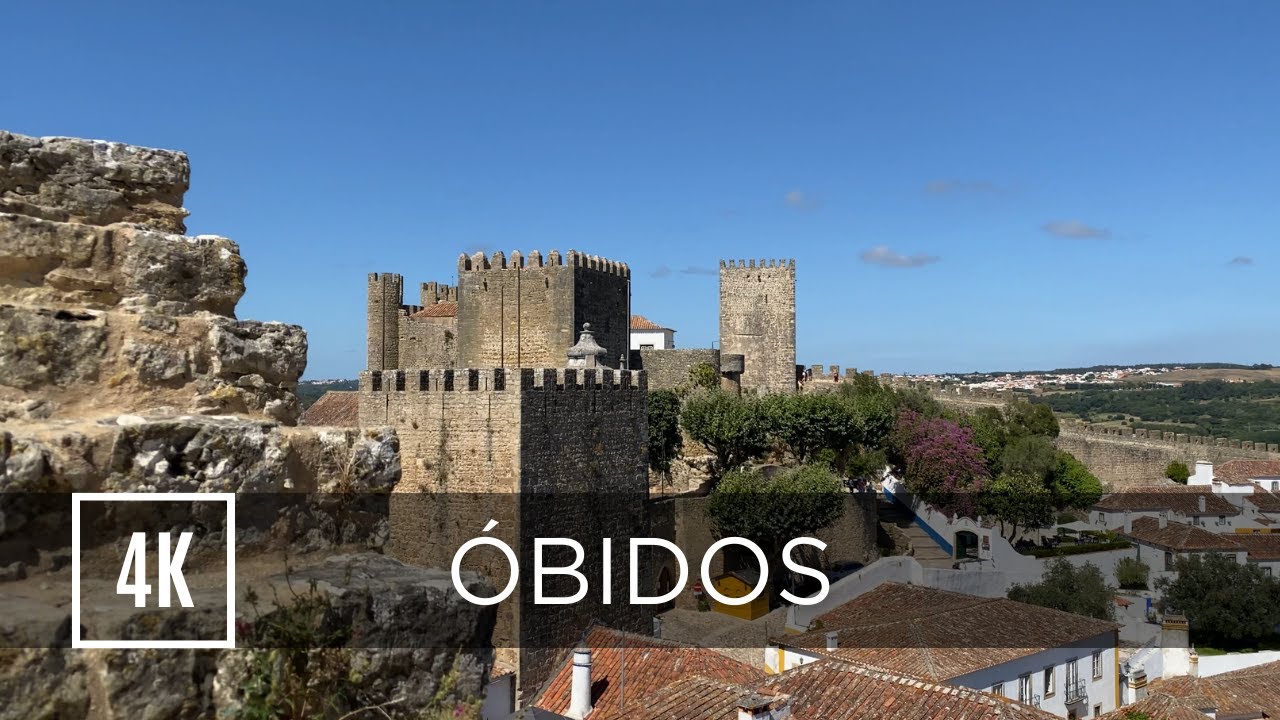 Walking through the Medieval streets of Obidos Castle | Portugal | 4k & 3D Audio