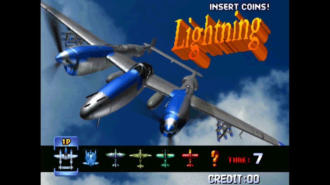 Strikers 1945 Plus (Neo-Geo) 2-ALL level-8 Clear P38 fighter Lightning