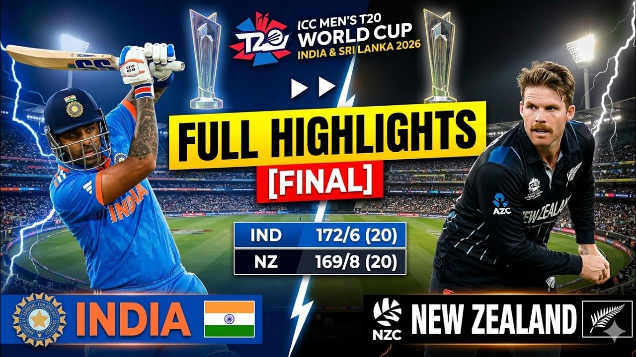 Full highlights [ FINAL ] | India Vs New Zealand | ICC Men's T20 World Cup India & Sri Lanka 2026 
