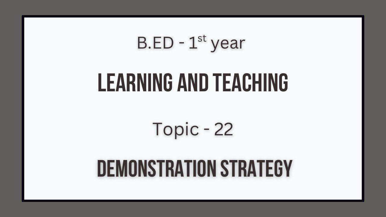 Demonstration Teaching Strategy Complete Explanation | B.Ed Exams