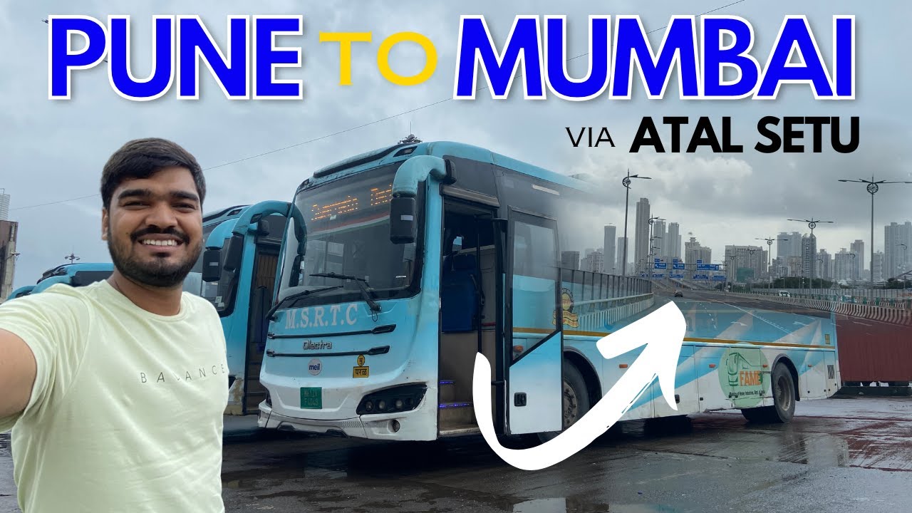Pune to Mumbai Bus Journey in MSRTC E-Shivneri AC Electric Bus via ATAL SETU | Traveller Bros
