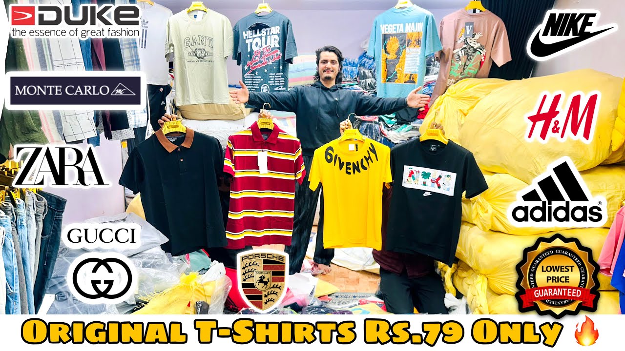 💯 Original T-Shirts Rs.79 only 😱 Factory price | Export Surplus | Delhi Biggest Wholesaler 