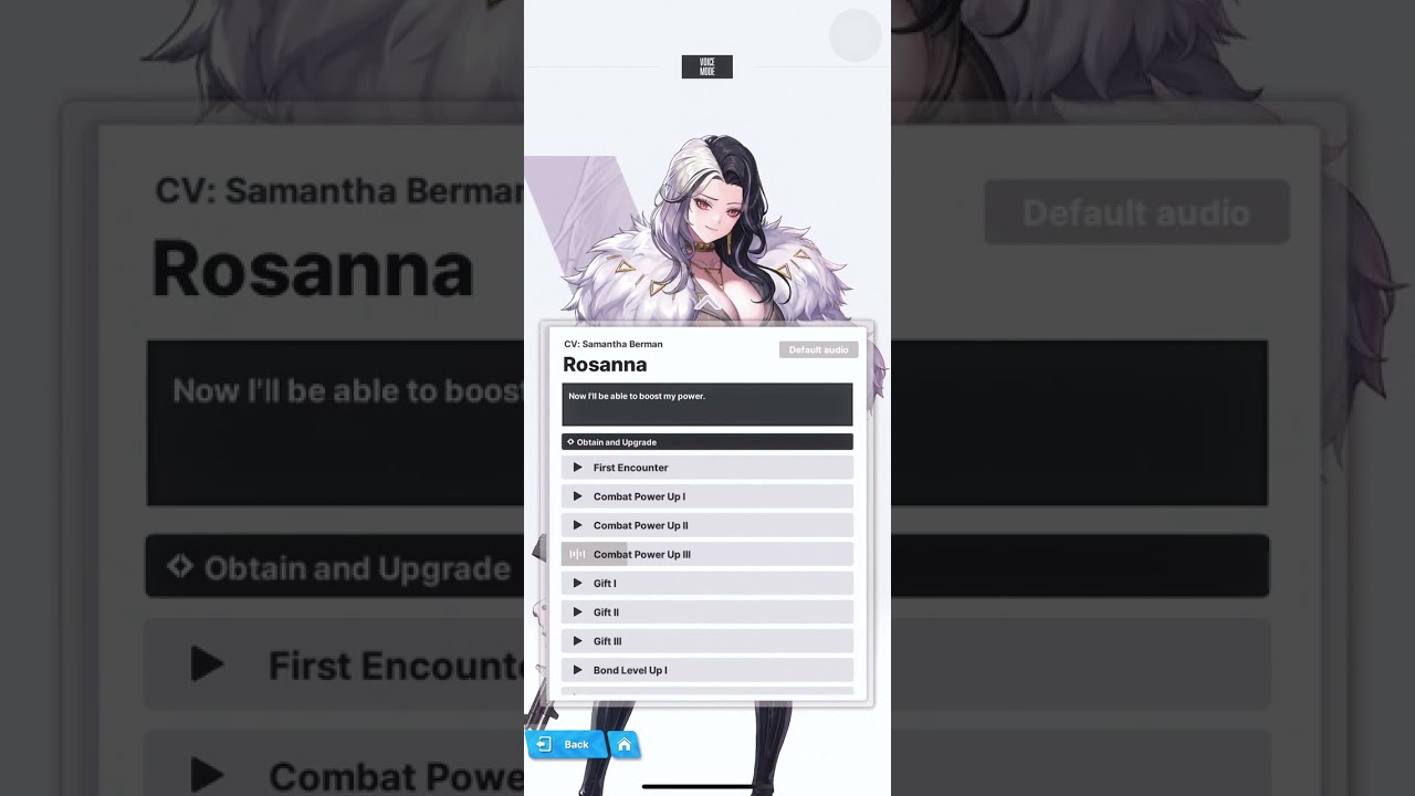 Goddess of Victory: Nikke, Rosanna EN Voice Lines