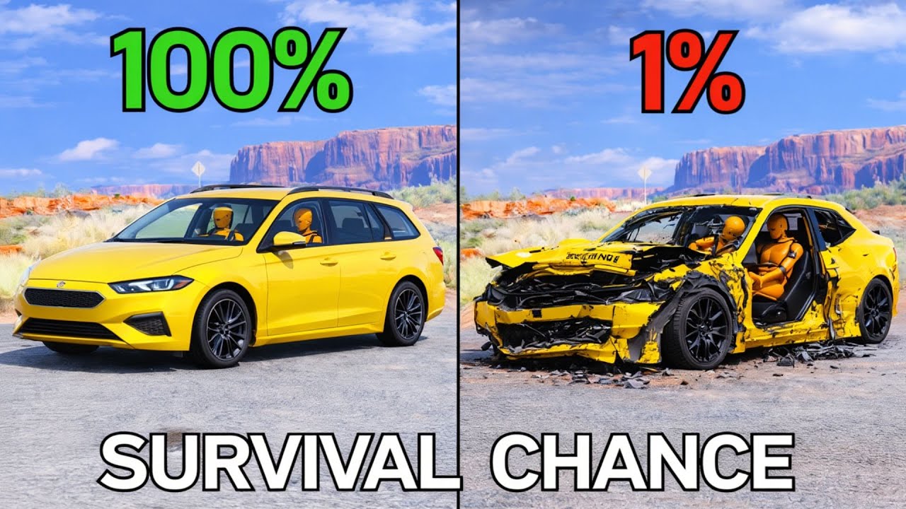 100% vs 1% Survival Chance | BeamNG Drive Crash Test