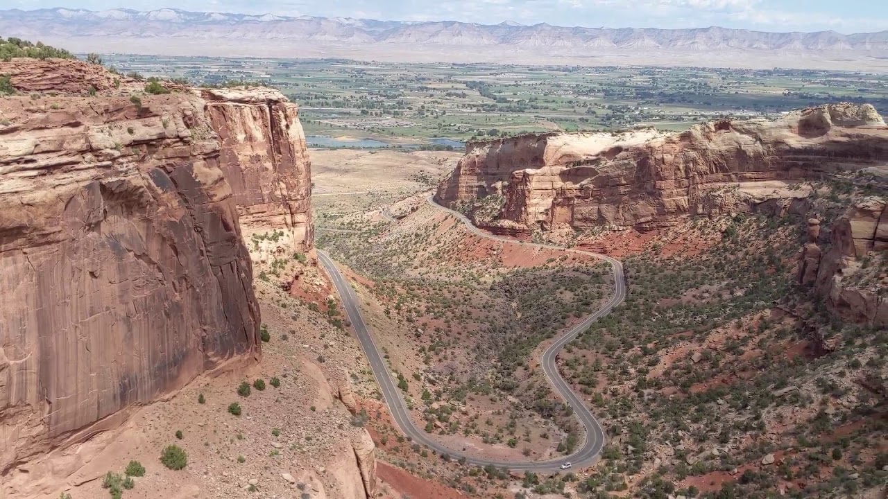 Riding through Colorado National Monument on a scooter 2019