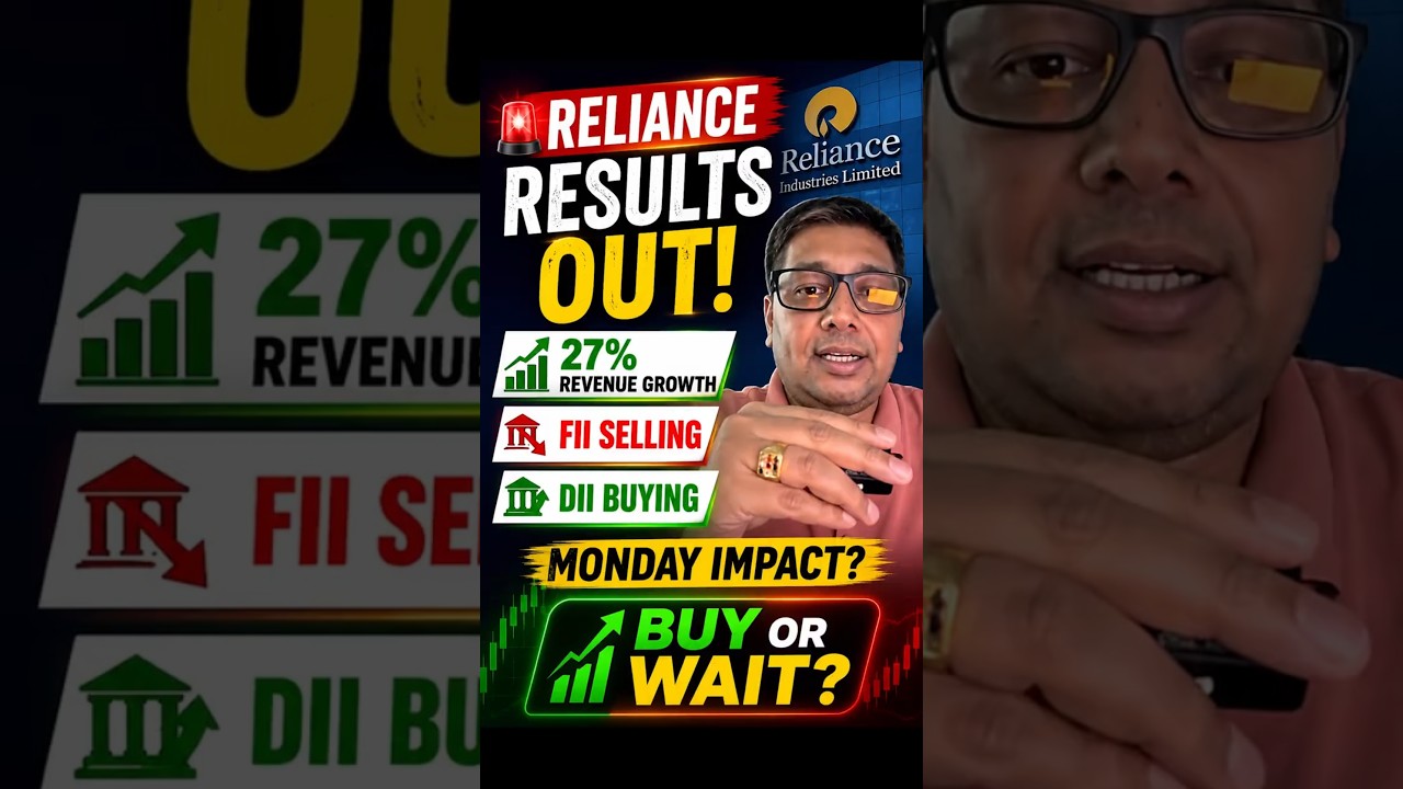 🚨 Reliance Q1 Results Analysis | 27% Revenue Growth 📈 FII Selling, DII Buying | Buy? | #shorts