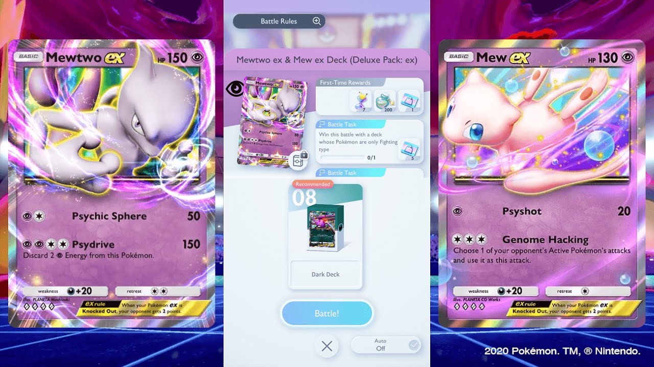Mewtwo EX & Mew EX | Expert Solo Battle (Deluxe Pack EX) Pokémon TCG Pocket