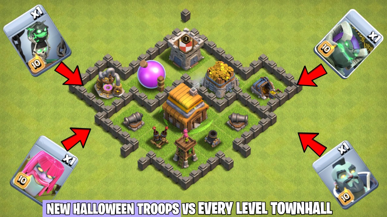Halloween Troops Vs Every Town Hall Level | Clash of clans