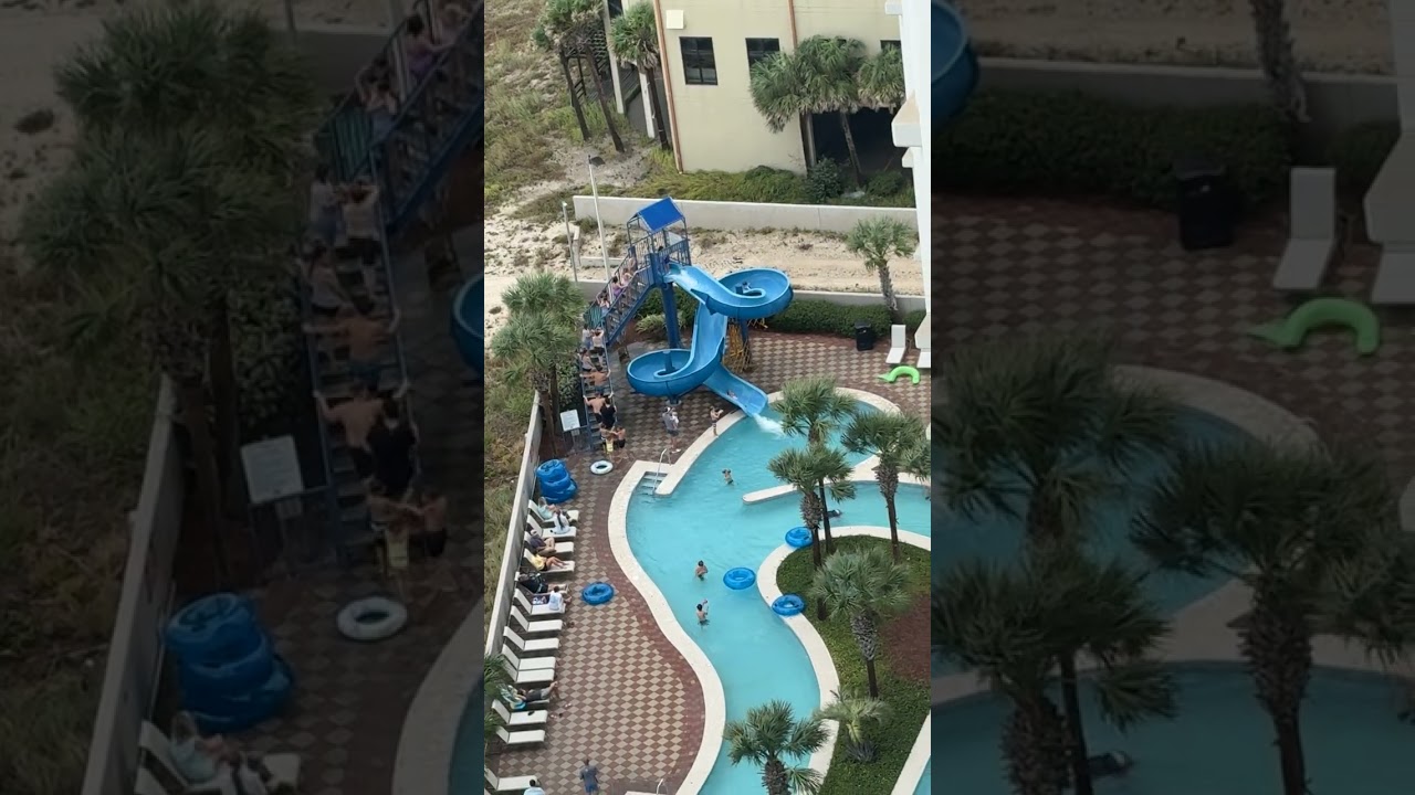 Lazy river and water slide at the condo 