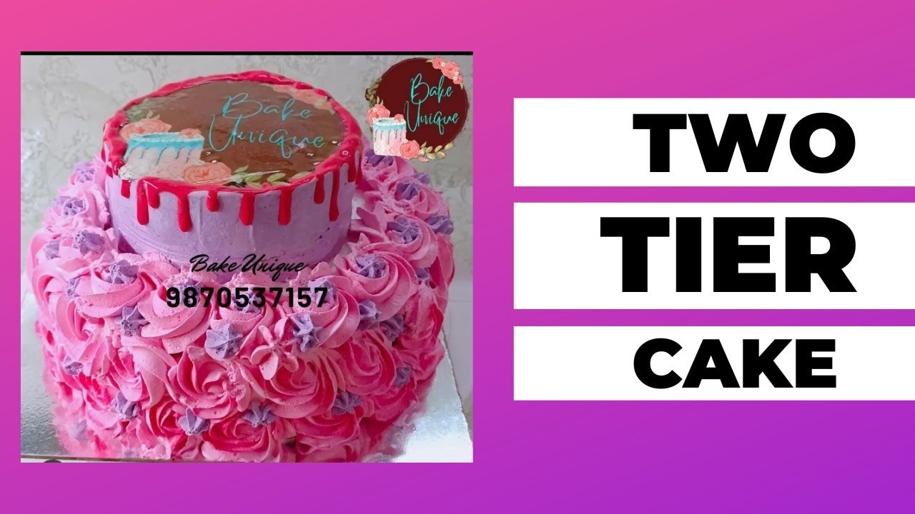 2 tier cake|Bake Unique  #cakedecorating#twotiercake #love #alhumdulillah #cakeoftheday #cakerecipe