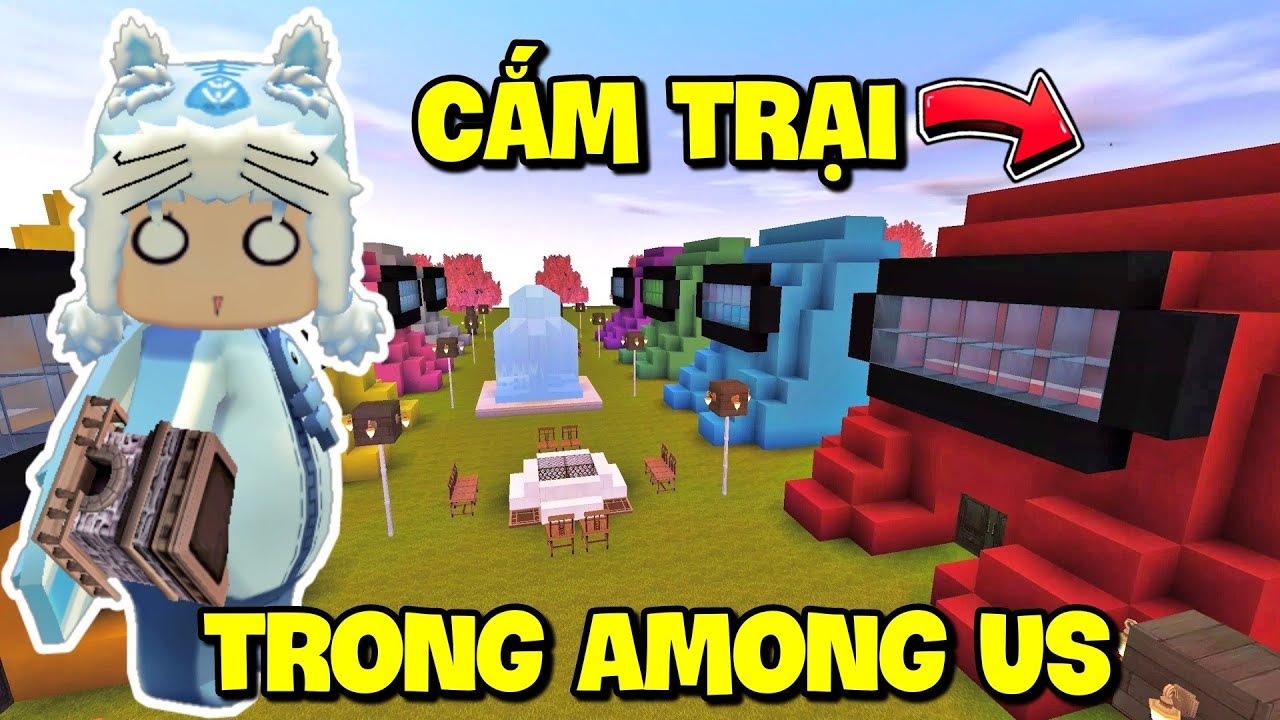 Meowpeo thử thách cắm trại bên trong Among US phiên bản Mini World