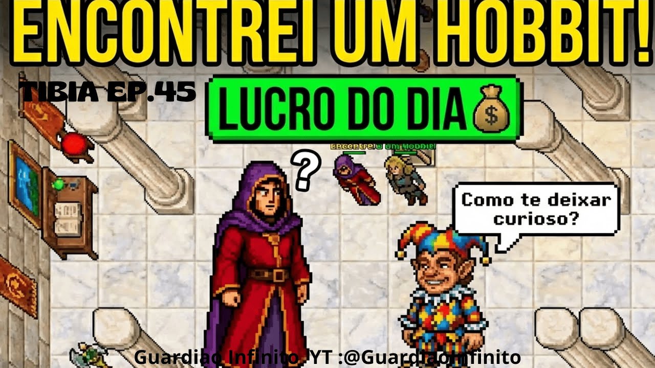 Tibia: (Ep. 45)  TESTANDO O NOVO SET E O MISTÉRIO DO HOBBIT! 🧙‍♂️ + Farm de Medicine Pouches
