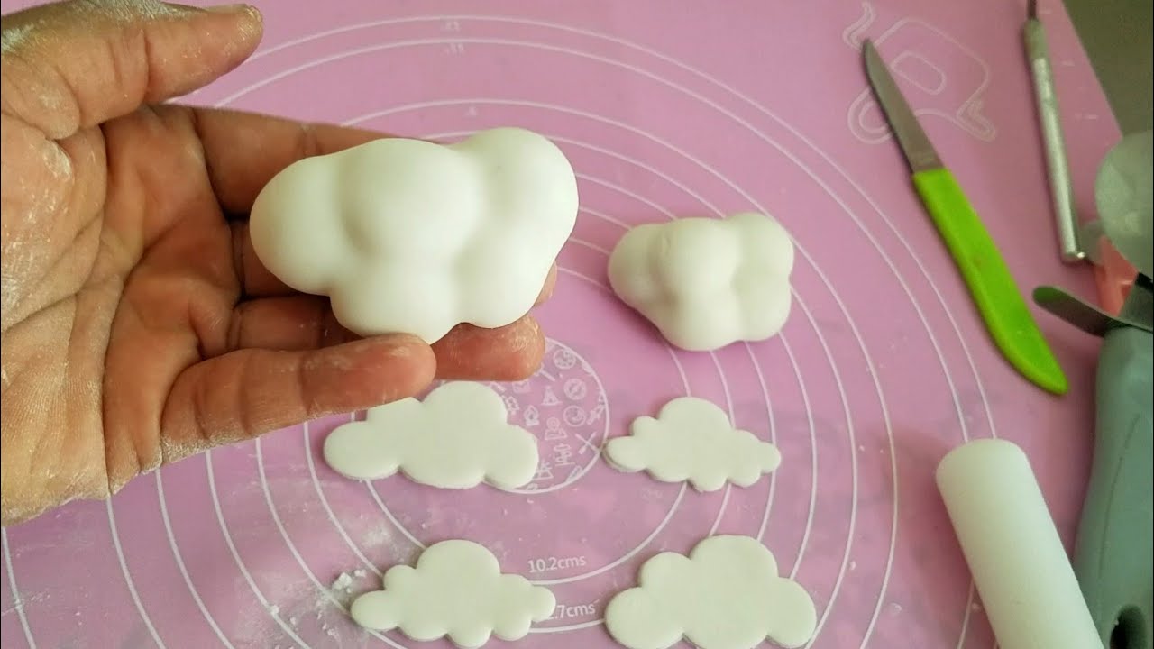 How To Make Fondant Clouds Time Lapse! | SugarJunkieJa