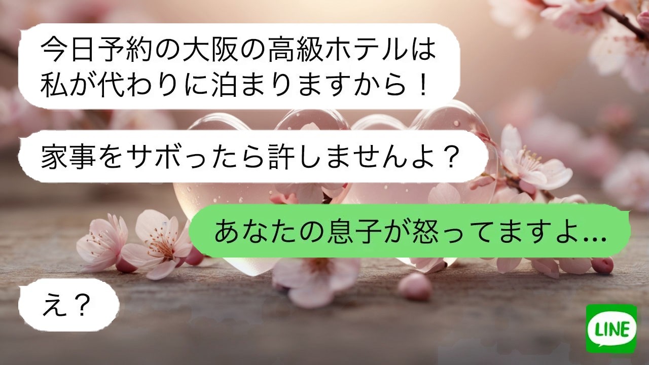 【LINE】 新婚旅行を忘れ嫁を責める姑。知らされた事実に笑顔が固まる