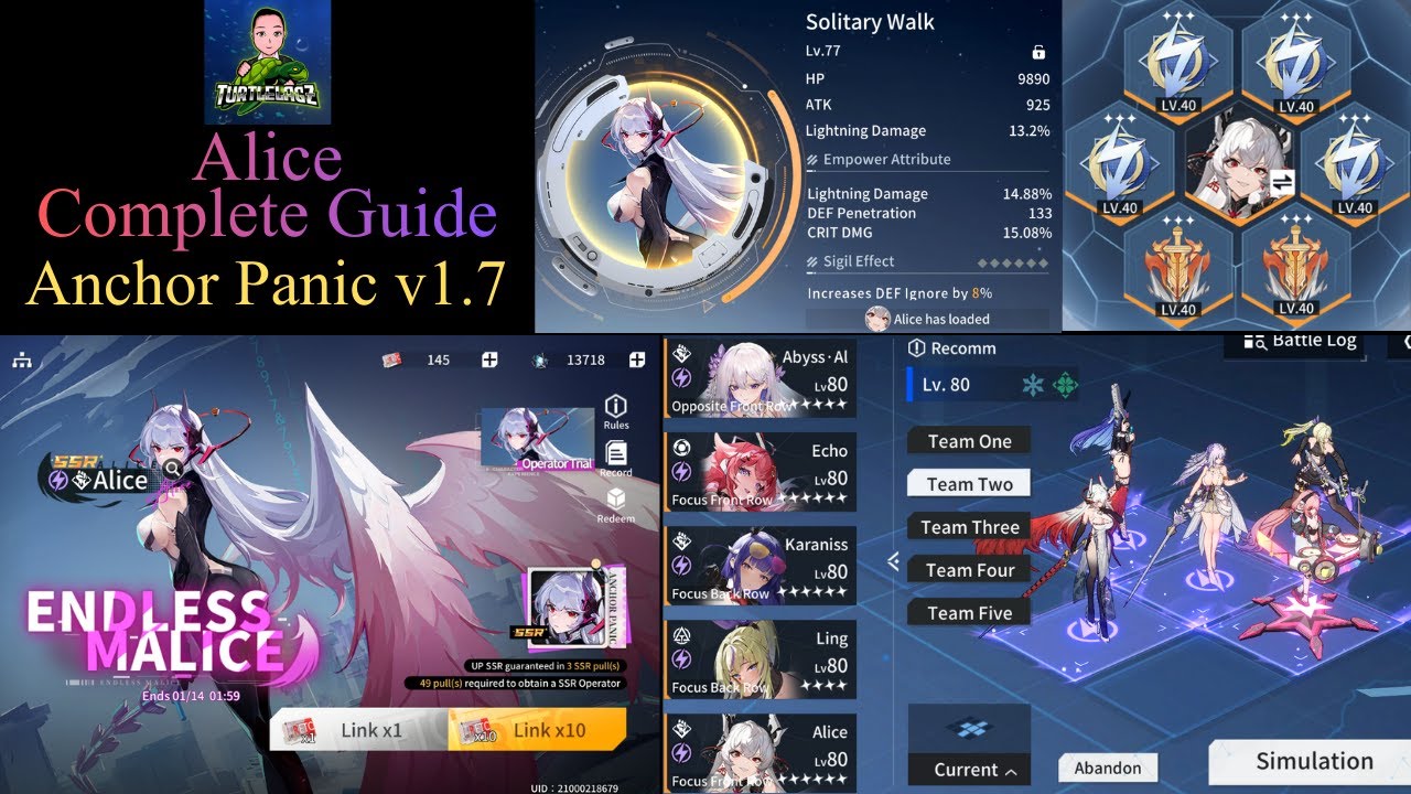 Complete Alice Guide - Kit, Builds, Team Analysis [Anchor Panic v1.7]
