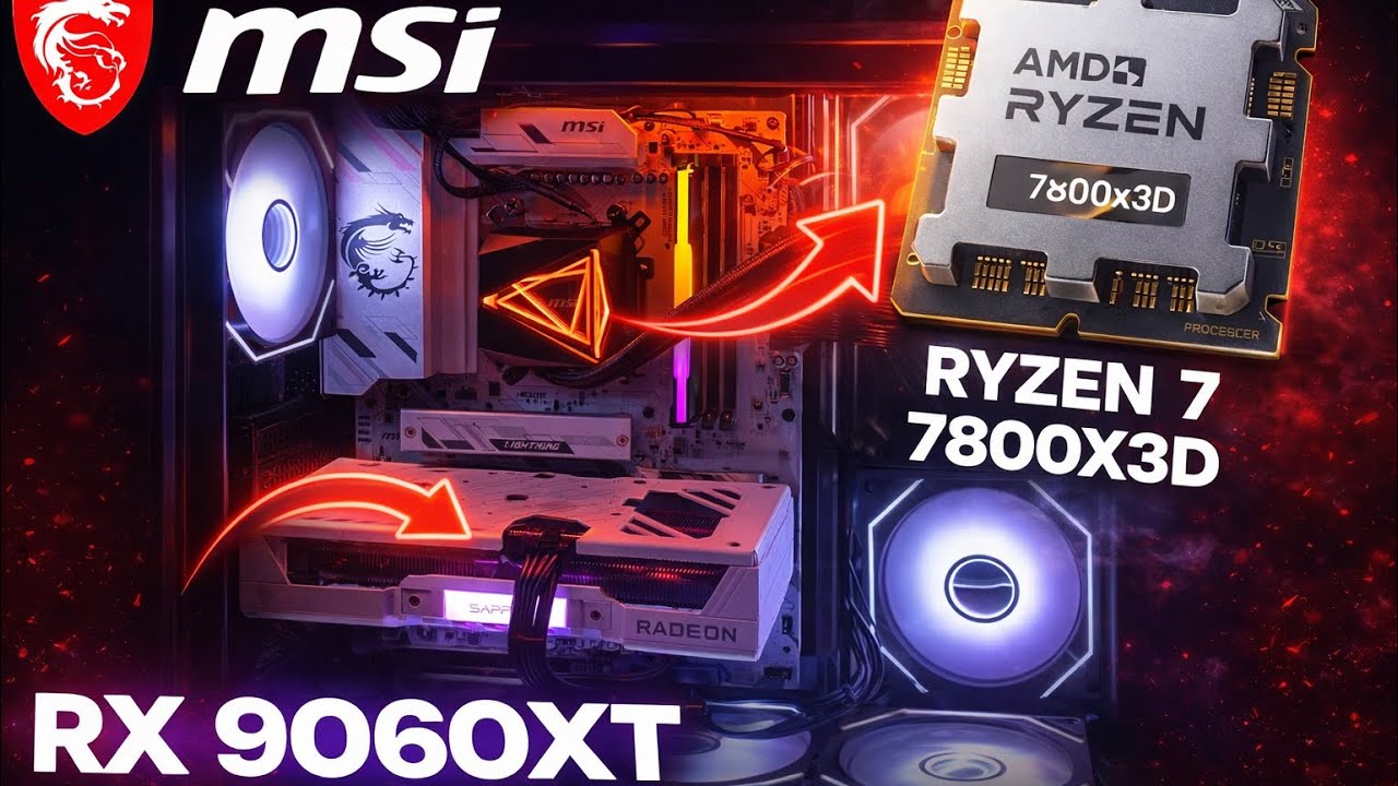 RX 9060XT 16GB + RYZEN 7 7800X3D + MSI DDR5 SİSTEM TOPLAMA 2026