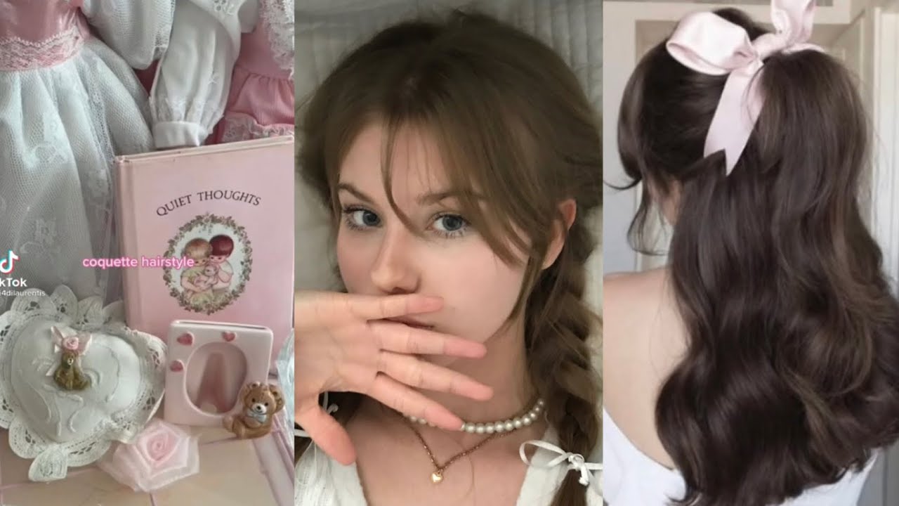 Coquette inspired hairstyles | TikTok compilation 🧸📹💋🩰💌