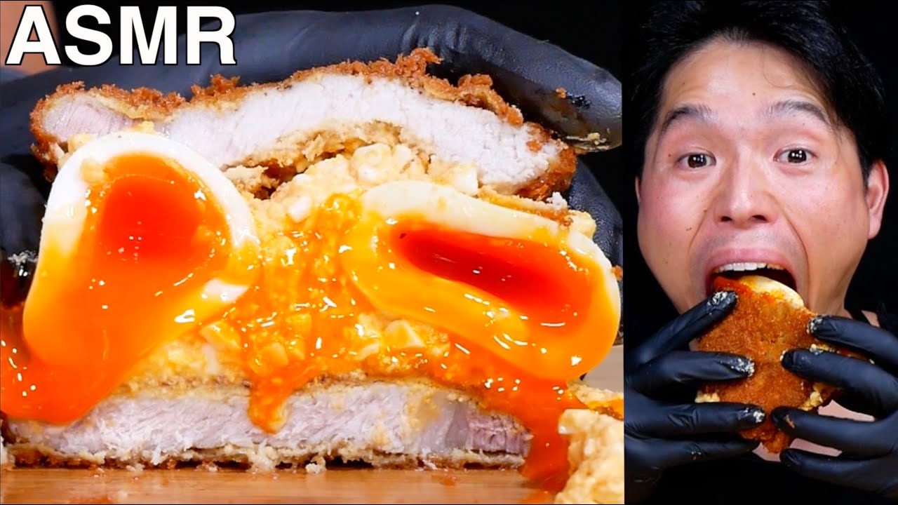 【ASMR】TONKATSU EGG SANDWICH【COOKING】KETO