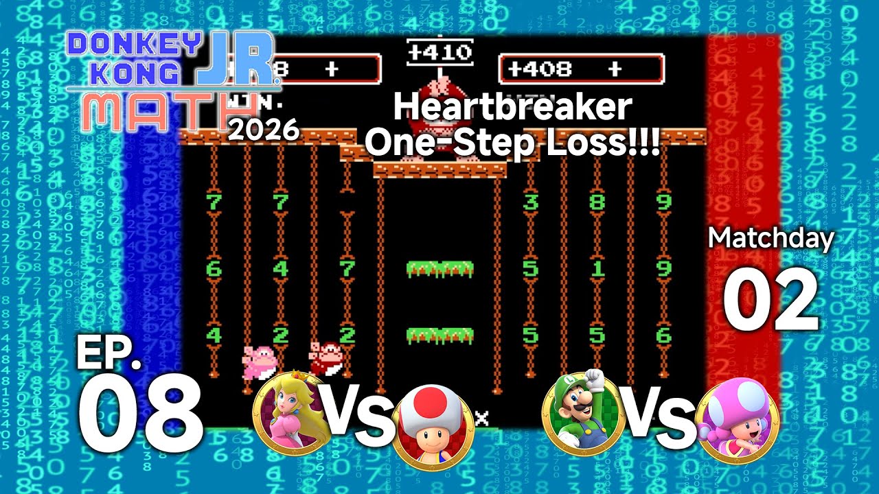 BCG Donkey Kong Jr. Math 2026 EP 08 MD 02 - Peach VS Toad , Luigi VS Toadette