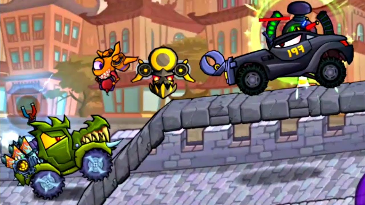 Car Eats Car 3:Evil Cars - Gator Vehicle Unlocked & MAX Upgraded| Hard Levels Android GamePlay FHD