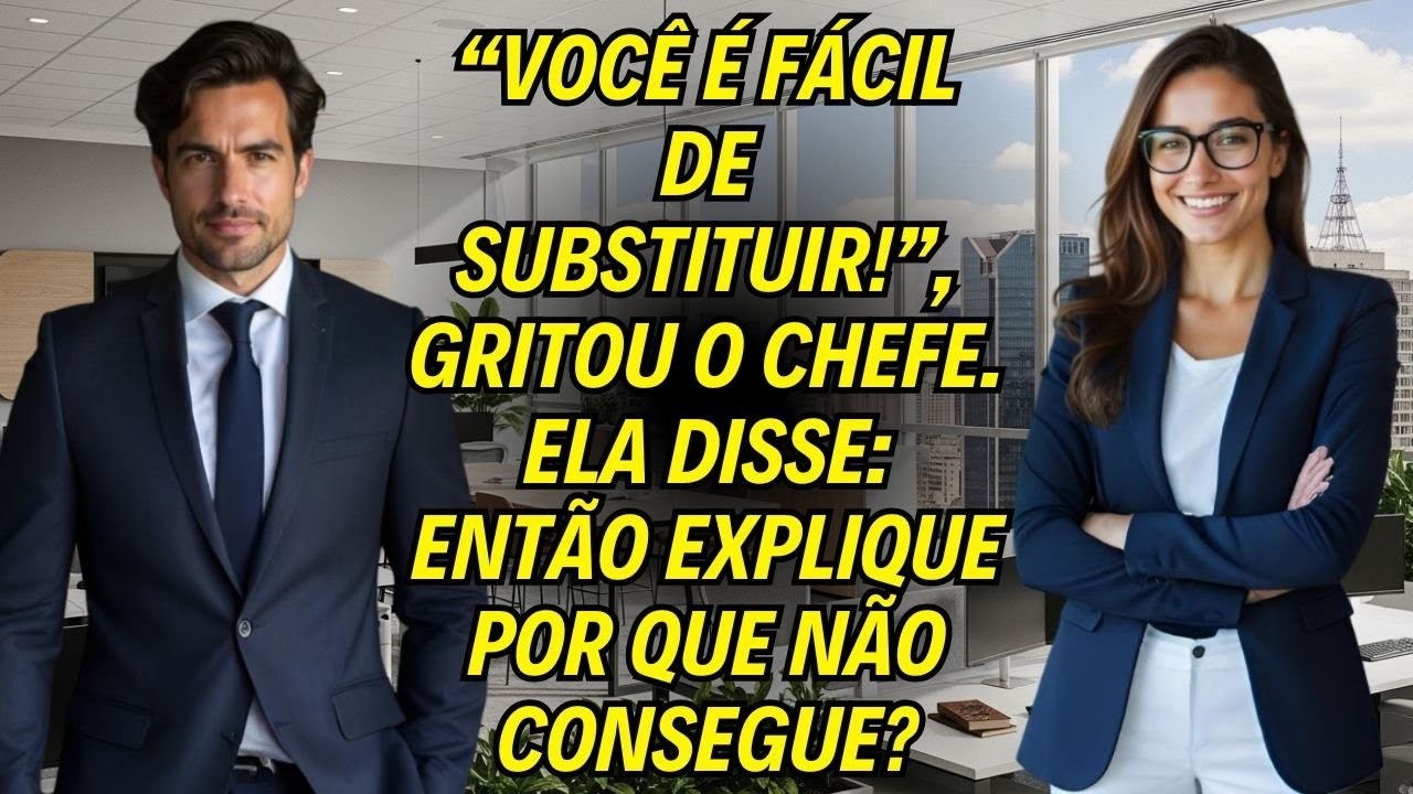 “VOCÊ É FÁCIL DE SUBSTITUIR!”, gritou o chefe  ELA DISSE   ENTÃO EXPLIQUE POR QUE não consegue