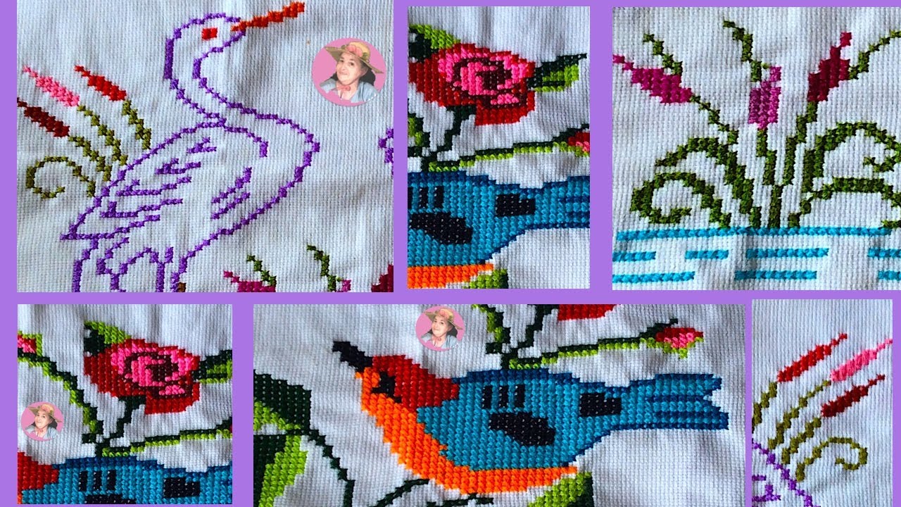 Muestras de almohadones de pajaros en punto de cruz #272