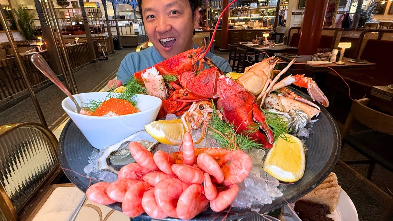 $248 Dinner at Michelin Star 'FIRE ONLY' Restaurant & SEAFOOD MOUNTAIN in Sweden's FAMOUS Food Hall!