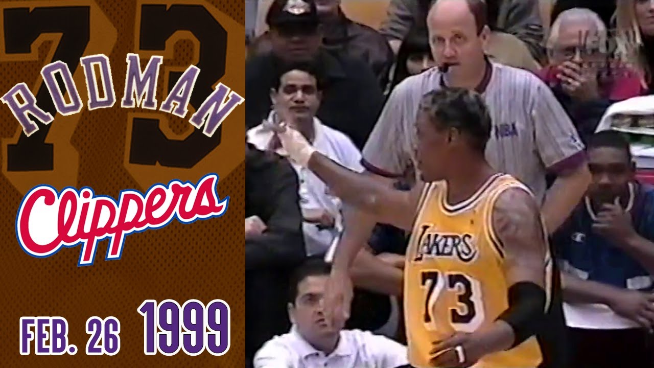Dennis Rodman Lakers Debut - Crowd Goes Wild