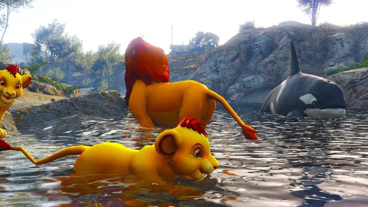PLAYING GTA 5 AS A LION (GTA 5 Mod Animals)