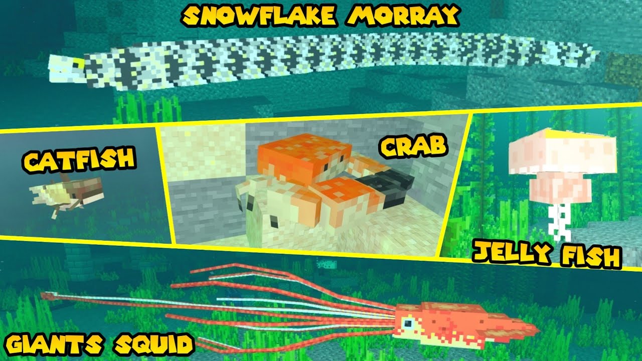 80+ MOBS BARU AQUATIC !! ADDON HEWAN BAWAH LAUT MCPE RAME BANGET COY !!