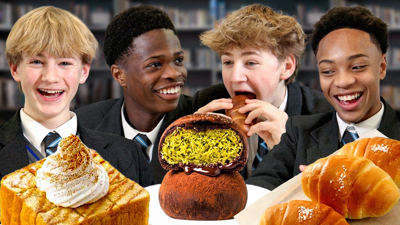 British Highschoolers try Korean Viral Desserts (ft.Dubai Chewy Chocolate)